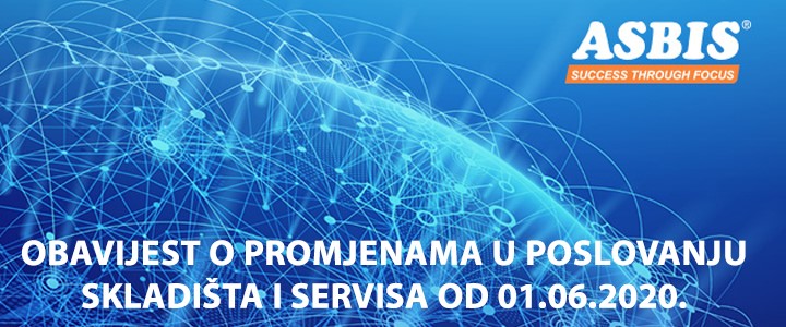 OBAVIJEST O PROMJENAMA U POSLOVANJU SKLADIŠTA I SERVISA OD 01.06.2020.